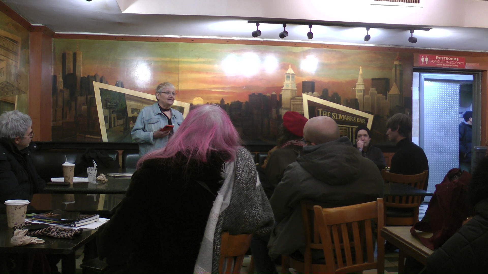 Poets gather for reading at Ray's Pizza in New York City