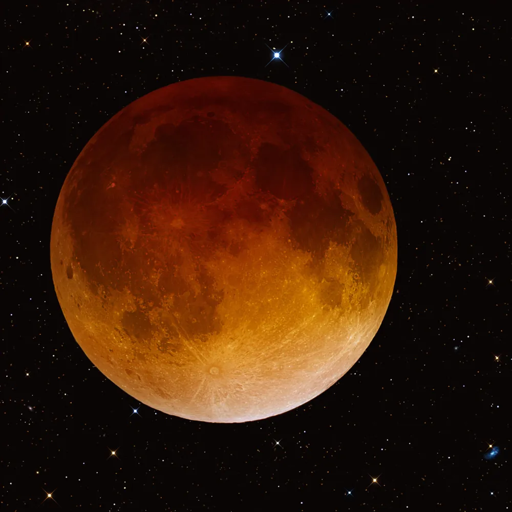 Partial Lunar Eclipse Darkens Moon 95% on October 15, Visible Worldwide