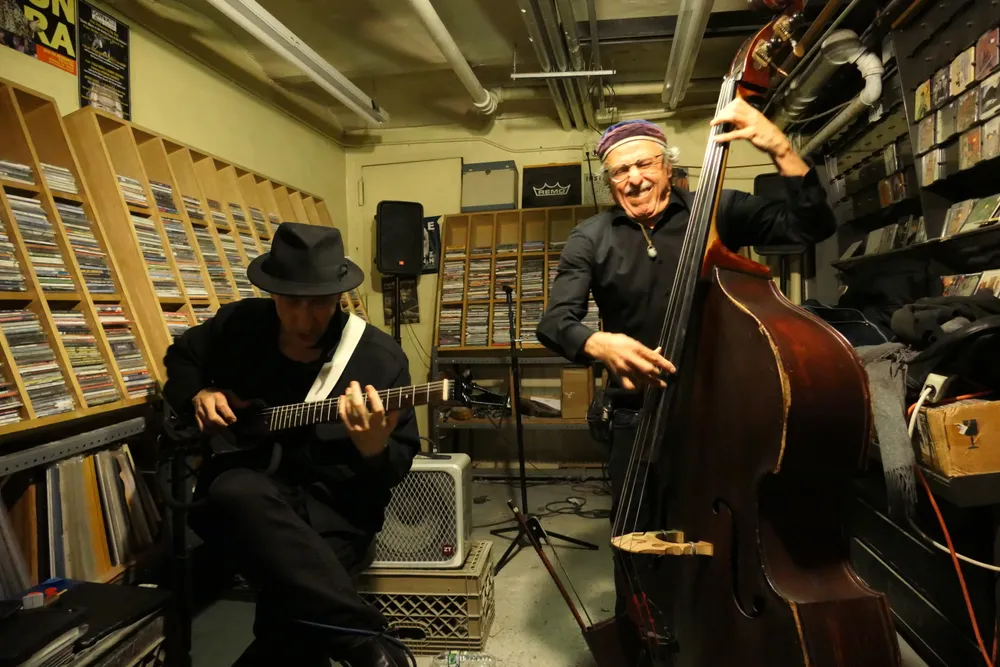 Bruce Gallanter interviews Elliott Sharp, Joe Fonda at Downtown Music Gallery event