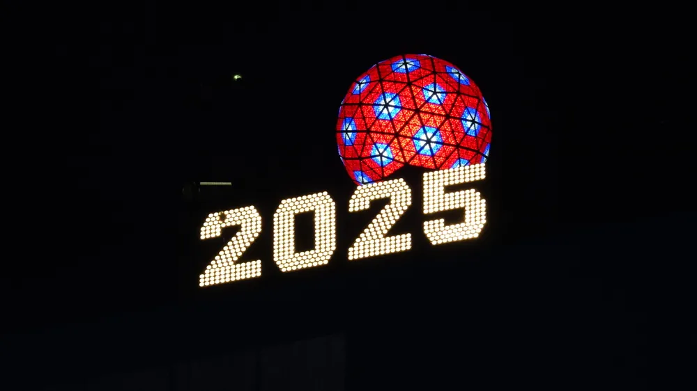 Times Square marks New Year's Eve 2025 in New York City